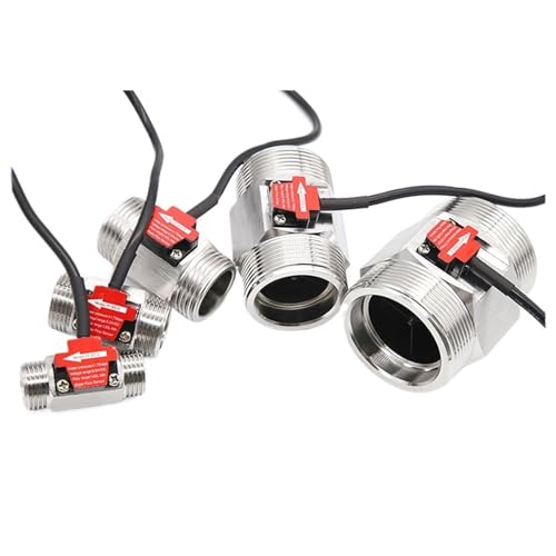 RQNKJJCE Stainless Steel Hall Flow Meter Electromagnetic Water Flow Sensor Industrial Fluid Flow Rate Sensor for Plumbing Water Dispenser(YF-D32-S 1.25in 64mm)