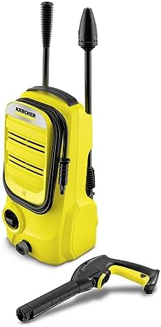 Karcher K2 Compact *EU High Pressure Washer, 1400W, 110 Bar, 360 l/h Flow Rate, 4m Hose Pipe, Portable, Powerful Cleaning for Homes, Cars, Bikes, Gardens, Multiple Accessories, German Tech