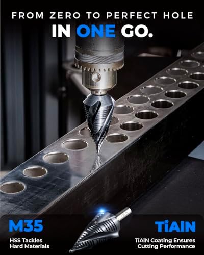 toolant M35 코발트 스텝 드릴 비트, 0.6cm-1.9cm(0.25인치-0.75인치), TiAlN, 0.6cm(0.25인치 — 사진 2