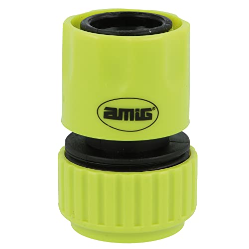 Amig - Empalme Rápido para Manguera | 3/4' | Con Sistema de Anclaje Rápido de Clic | Conexión Rápida y Fácil para Mangueras de Agua de Jardín | Plástico ABS | Verde Pistacho