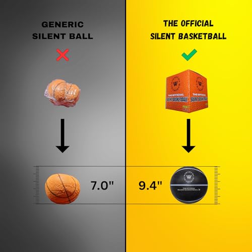 WAWAWEWA The Official Silent Basketball X | Size 7 (29.5\") ; Grooved Airless Foam Basketball for Quiet Dribbling and Indoor Training