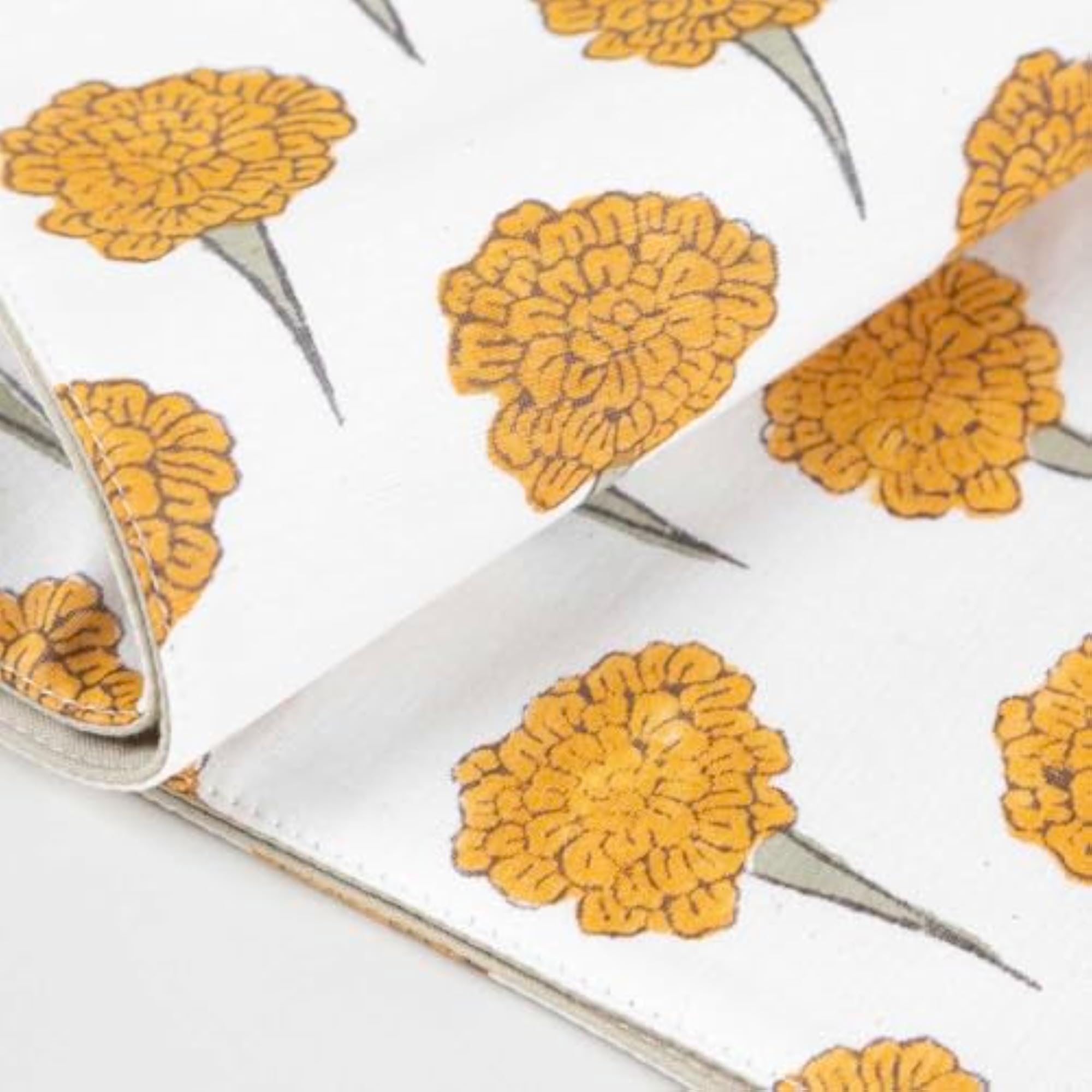 Marigold Buta Hand Block Printed Table Runner