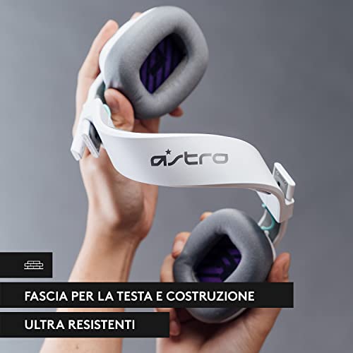 ASTRO A10 Cuffie Gaming Cablate Gen 2, Cuffie da Gioco Over-Ear con Microfono Flip-to-Mute, Leggere e Resistenti, Driver 32 mm, Compatibile con Xbox Series X|S, Xbox One, Nintendo Switch, PC - Bianco - Cuffia gaming - Immagine 4
