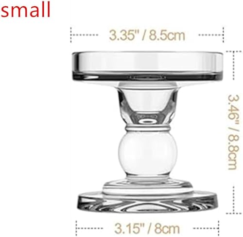 Miniatura 2 de 2 portavelas de cristal, portavelas de cristal, candelabros de pilar transparente para bodas, fiestas, decoración de vacaciones (pequeño)