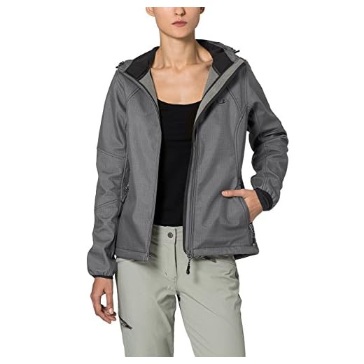 Ultrasport Damen Outdoor Softshell-Jacke Estelle Softshelljacke, Grau/Melange, XS