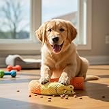 Nilioyul Schnüffelspielzeug Hundespielzeug, Hund Intelligenz Unzerstörbar Quietschend Interaktives Stoffspielzeuge Gelb Schneckenform Futtersuche Instinkt Training, für Große Mittlere Kleine Hunde
