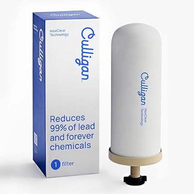 Culligan MaxClear 7” Gravity Water Filter Replacement Compatible with ProOne & Berkey Water Filter Systems, Ceramic & Carbon Filter NSF/ANSI Certified, Reduce Total PFAS, Microplastics & Lead, 1-Pack