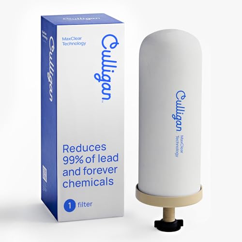 Culligan MaxClear 7 Gravity Water Filter Replacement Compatible with ProOne & Berkey Water Filter Systems Ceramic & Carbon Filter NSF/ANSI Certified Reduce Total PFAS Microplastics & Lead 1-Pack