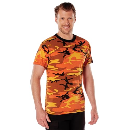 Image of Rothco Camo T-Shirt | Men's Short Sleeve Camouflage Crew Neck Base Layer Rugged Outdoor Hiking Workout Gym Tee Shirt