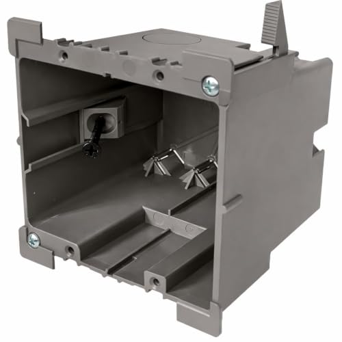 Image of SmarToggle Two Gang Retrofit Wall Box - Old Work Electrical Box for Stud or No-Stud Mount | 1-1 /2 inch Toggle Depth | Smart Device, Switch, or Outlet Dual Mount PC Wall Box, 3-Pack