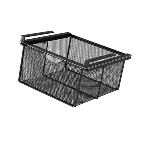 Colcolo Cestello Estraibile per cassetto sospeso, cestello portaoggetti Estraibile sotto ripiano, Organizer portaoggetti sotto Mobile per Camera da Letto, Neroxl