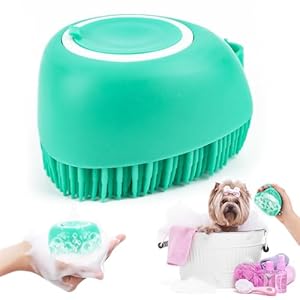 Dog Bath Brush, Dog Washing Brush Made of Soft, Massage Brush for Dog Shower, Dog Soap with Soap Dispenser Shower Brush Silicone Bath Brush Dog Soft Dog Brushes for Dogs and Cats