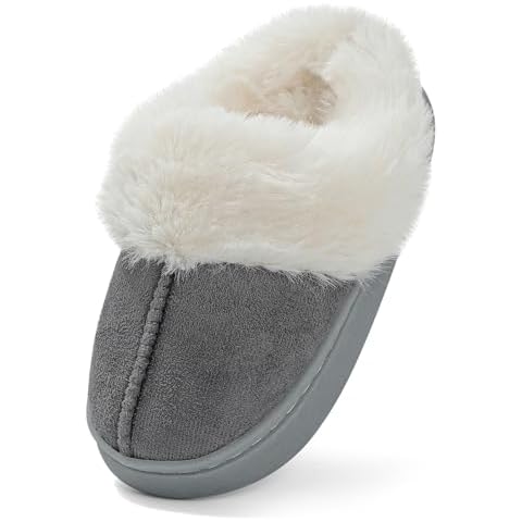LACOFIA Kids Fluffy Non-Slip Slippers Cover