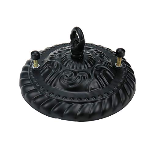 LC LICTOP Ceiling Light Plate Lamp Base with Closed Hook and Vintage Rose Pattern Pendant Lighting Accessories (Black)