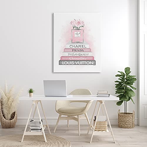 Image of Stupell Industries 'Pink Roses Perfume Bottle Glam Fashion'| Canvas Art