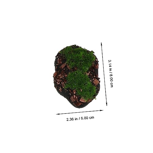 Piedra musgosa simulada con textura vellosa y base plana estable 4