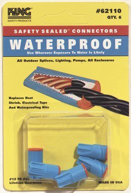 موصلات أسلاك مقاومة للماء باللونين الأزرق والبرتقالي من King Safety Products 62110، 6 قطع