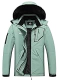 MOERDENG Women's Waterproof Snow Ski Jacket Warm Winter Coat Insulated Snowboarding Jacket Mountain Hiking Winter Jacket
