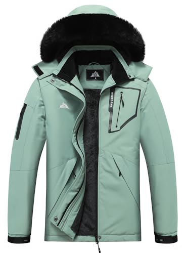 MOERDENG Women's Waterproof Snow Ski Jacket - Warm Winter Coat Insulated for Snowboarding, Mountain Hiking