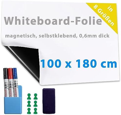 Magnetische Whiteboard-Folie Für Kühlschrank A4 (30x20 Cm) – Mit Stiften & Radiergummi, Schmutzabweisend