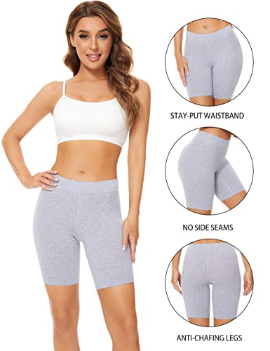 POKARLA 4 Pack Women's Cotton Underwear Boxer Shorts Anti Chafing Bike Shorts Boyshorts Panties Regular & Plus Size2