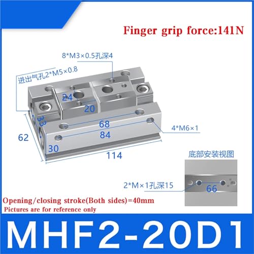 Pince de préhension pneumatique MHF2 16D pour robotique