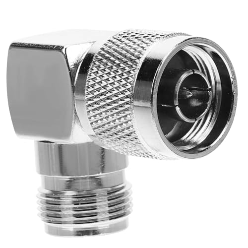 Kisangel N Stecker Winkeladapter Koaxialstecker aus langlebigem Koax Stecker für Funk Antennenkabel Sat Kabel stabile Signalübertragung kompakt rostfrei
