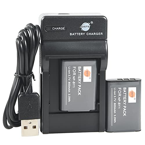 Batería NP-BY1 DSTE con cargador micro USB para cámara Sony HDR-AZ1