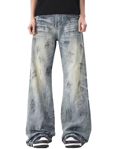 Y2K Jeans Hip Hop Denim Pants Gothic Straight Leg Jnco Jeans Vintage Baggy Jeans for Men