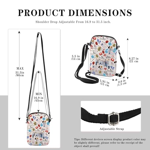 GJTIM TV Show Inspired Gift Doctor Fans Merchandise Zipper Pouch Funny Doctor Crossbody Bag Gift (Grey's Pattern CB)2