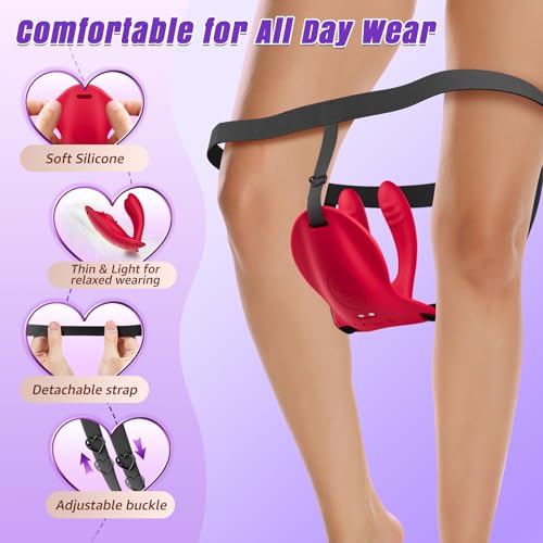Image of BIG SHOCKED Rose Sex Toy Wearable Vibrator - APP Remote Control Couples Sex Toys for Women Adult Toys, Hands Free Clitoral G Spot Vibrator with 9 Powerful Vibrating Double-Ended Dildos BDSM Rose Toy