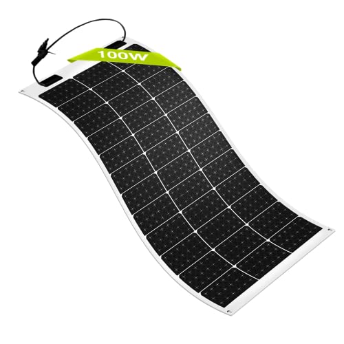 Newpowa 100W Solarpanel Flexibel Monokristalline Solarzellen mit Höherem Effizienz IP68 Wasserdicht Perfekt für Hausdächer