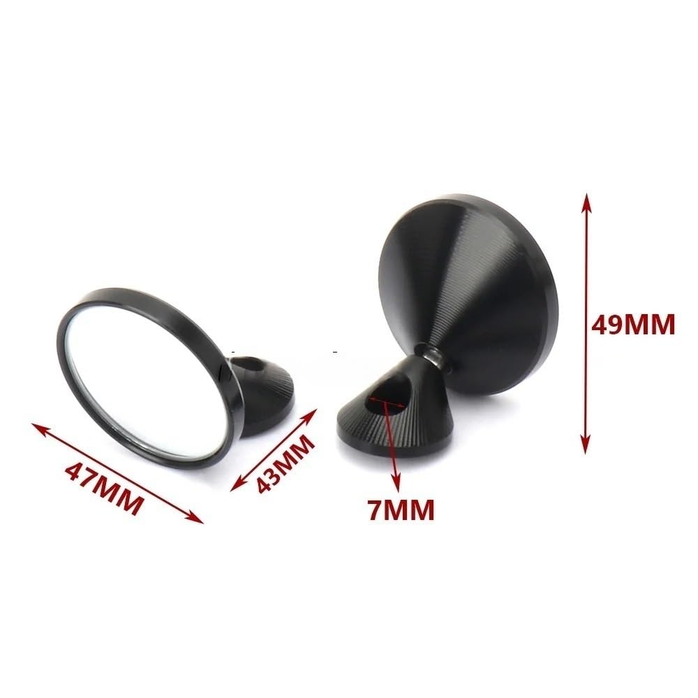 Pasuje Do Vespa Sprint150 Primavera Sprint 150 Lusterko Wsteczne Motocykla Kierownica Lusterka Regulowane Jazdy Okrągłe Lusterko wsteczne do Motocykla(Black)