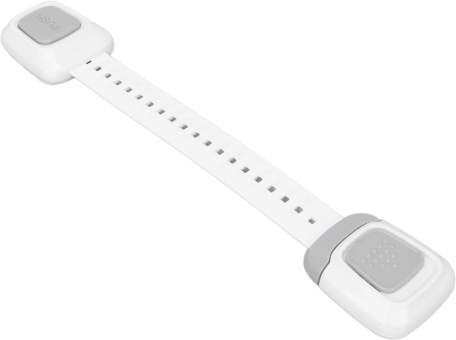 Child Safety Strap Lock Double Button Adjustable Multifunction Hand Protection for Refrigerator Washing Machine Durable Plastic Child Proof Strap Lock for Cabinets Drawers