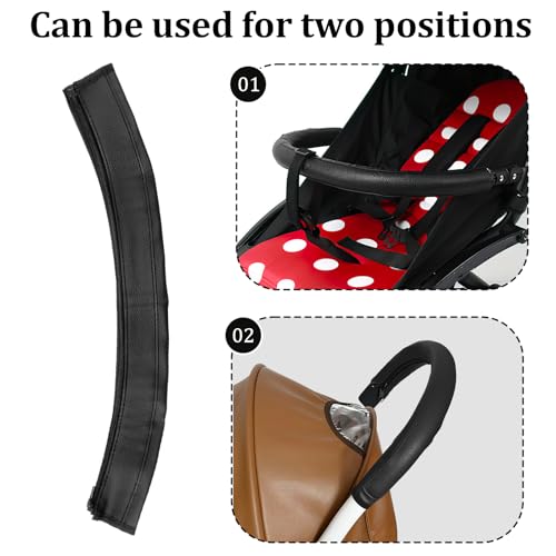 Miniatura 6 de Cubierta Barra Cochecito Bebé Para Barra O Manillar De Cochecito Bebé 55x12 Cm En Cuero Pu Negro, Cubierta Protectora Con Cremallera, Cubre Asa Y Apoyabrazos, Accesorio Lavable Para Sillas De Paseo