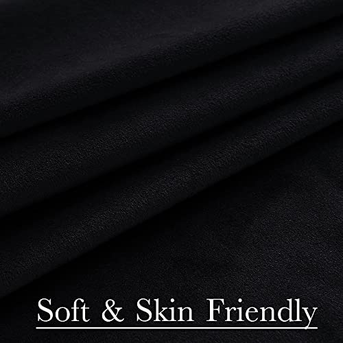 Image of Extra Long Black Velvet Curtains for Home Theater, W52xL108, 2 Pcs | 300GSM Soft Velvet Smooth Drapes, Back Tab Pinch Pleat, Heat & Noise Reducing, Window Covering for Living Room, Bedroom