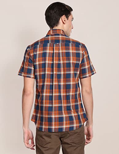 Image of U.S. POLO ASSN. Plaid Check Twill Casual Shirt(8905706591475) Rust