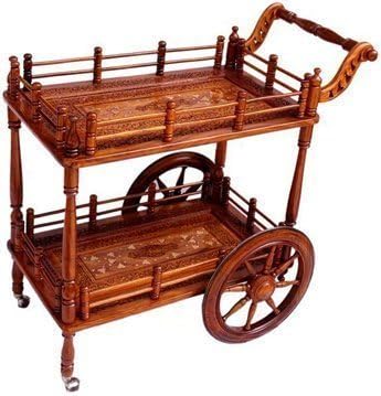 Aarsun Wooden Service Trolley (Standard, Brown 1)
