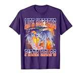 Life Happens Pizza Helps Funny Meme Wolf Retro Pizza Lover T-Shirt