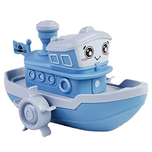 NEXTAKE Wind-up Ship Bath Toy – Funny Wind-up Steamship Clockwork Steamboat (Blue)