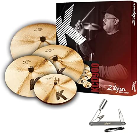 Avedis Zildjian KCD900 4PIECE MEDIUM THIN K CUSTOM DARK CYMBAL SET - TRADITIONAL FINISH With ZKEY