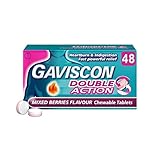 Gaviscon Double Action, Chewable tablets, Mixed Berries, 48 tablets - Heartburn & Indigestion, Fast powerful relief, Convenient on the go tablets, Antacids for Effective Digestion, Acid Reflux Relief