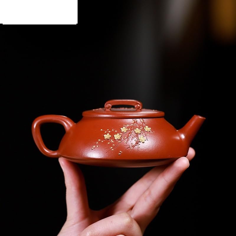 Théière en Argile Violette 200 ML, fabriquée à la Main, avec Filtre, en Terre Crue et avec infuseur à thé Chinois Zisha.