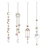 【Cristal de alta calidad】 Nuestro cristal captador de sol está hecho de cristal y metal de alta calidad, con una forma de luna y un diseño de estrella únicos, sin grietas ni defectos, ¡calidad absolutamente perfecta! Muy indicado para decorar tu hogar o jardín.