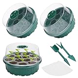 🌱【Lo que obtendrá】 Recibirás 3 juegos de bandejas de germinación con 3 x bases impermeables, 3x bandejas de semillas, 3x cubiertas resistentes a la humedad; 20x etiquetas (registre el crecimiento de las plantas) y 2x herramientas de transplantación.