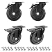 GloEra 5 Inch Swivel Caster Wheels Heavy Duty 1500 LBS Capacity with Safety Dual Caster, 4 Pack All with Brake No Noise Lockable Wheels (Black)