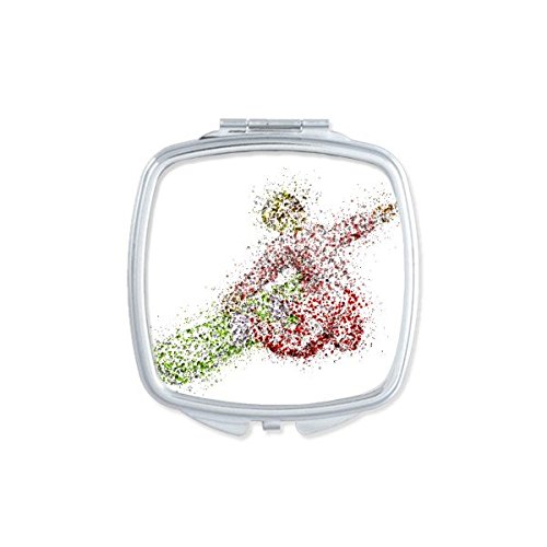 Miroir de poche ski aquarelle petit miroir compact portable pour retouches express