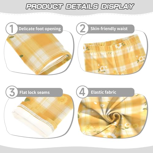 KLL Orange Gingham Toddler Girls' Leggings Stretch High Waisted Lounge Pants Running3