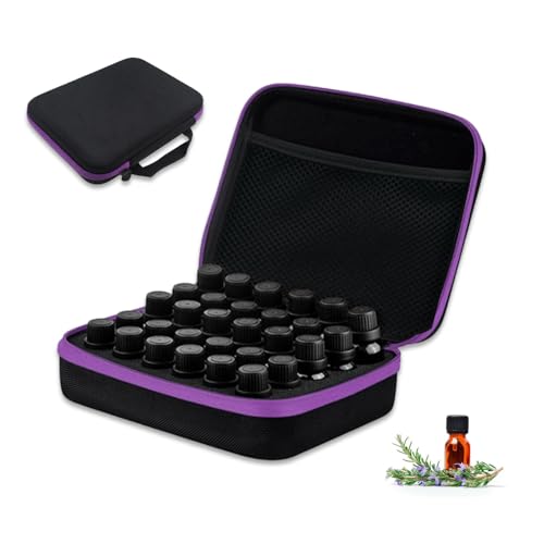 YZROHYI 30 Grilles Coffret Rangement Huiles Essentielles,Boite Huile Essentielle Voyage,Boîte de AromathéRapie,Organisateur Huiles Essentielles,Sac étui de...