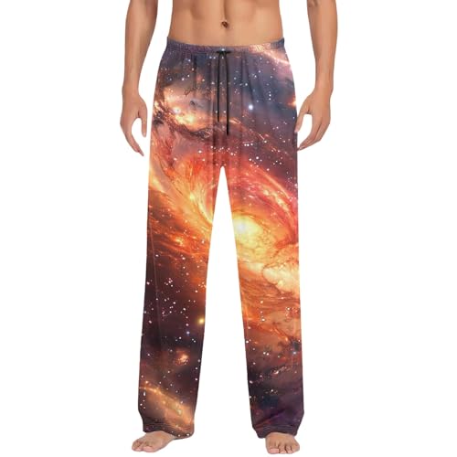 Mymyguoe Pantalones deportivos con estampado galaxia para hombre, elásticos, ropa deportiva, pantalones de vaca, pantalones de ocio, multicolor, transpirables, pantalones de chándal divertidos,